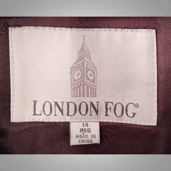 London Fog navy blue trench coat jacket size 14 women's - Picture 7 of 8